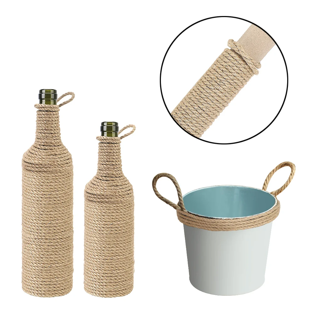 Wholesale 50M/Roll 6mm Vintage Sisal Rope Cord String Natural Jute Twine for Crafts Gardening Decor