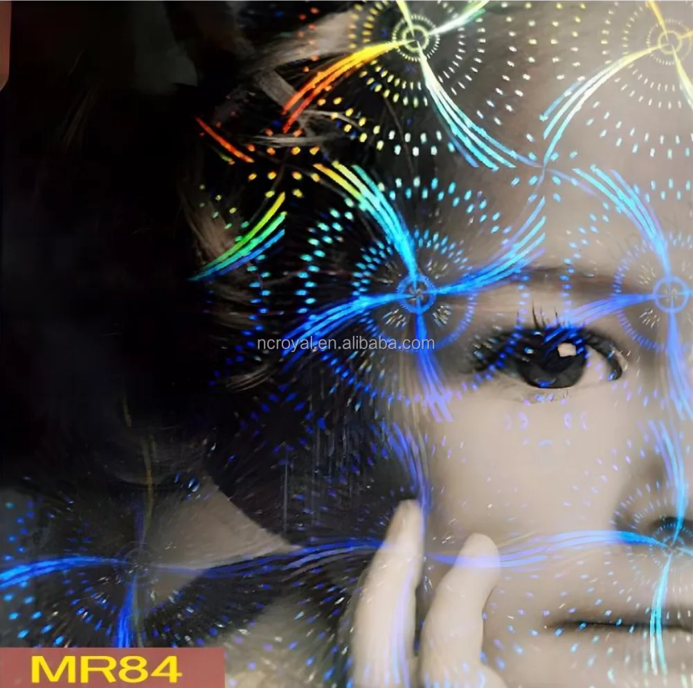 Self Adhesive Iridescent Sticker Paper Holographic Cold Lamination Film for Photo Decoration and Packing