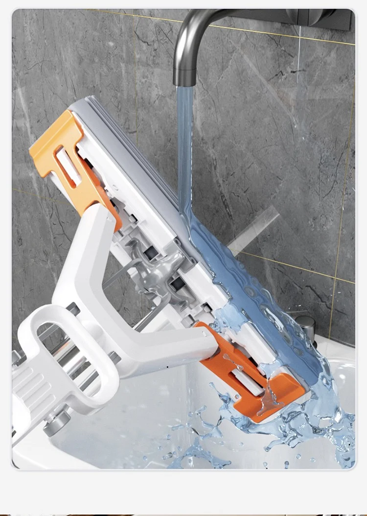 New style Bend  stainless steel handle pva mop with  Easy assemble Sponge head