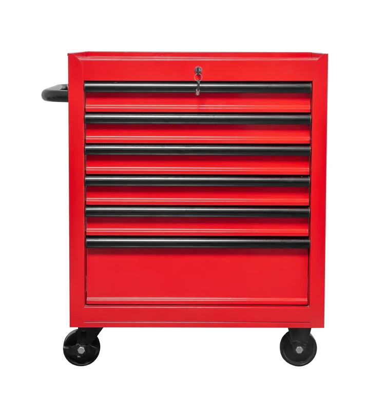 toolbox trolley 26.5 Inch  Red Coating  6 Drawer  Rolling tool trolley with tools