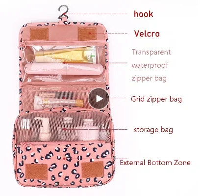 High Capacity Travel Makeup Bag Waterproof Cosmetic Bag Cosmetic Supplies Storage Bag Cosmetics Storage Travel Kit Ladies