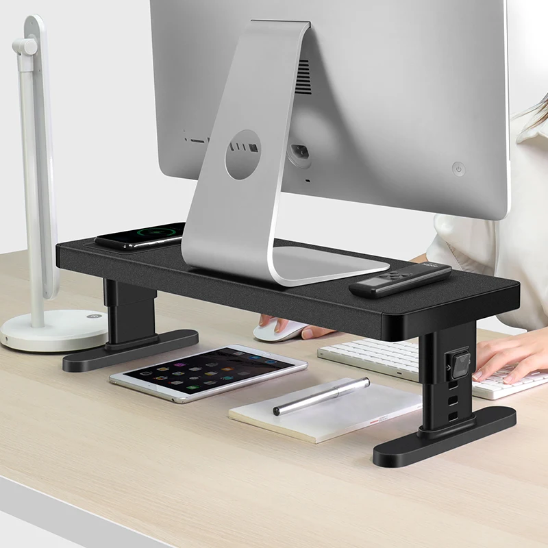 Vaydeer single computer riser bracket metal desktop height adjustable monitor stand
