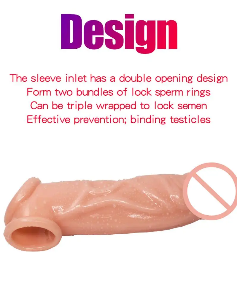 Hot sale dildo penis penis extension sleeve delay lasting double cock ring penis sleeve cock ring condom