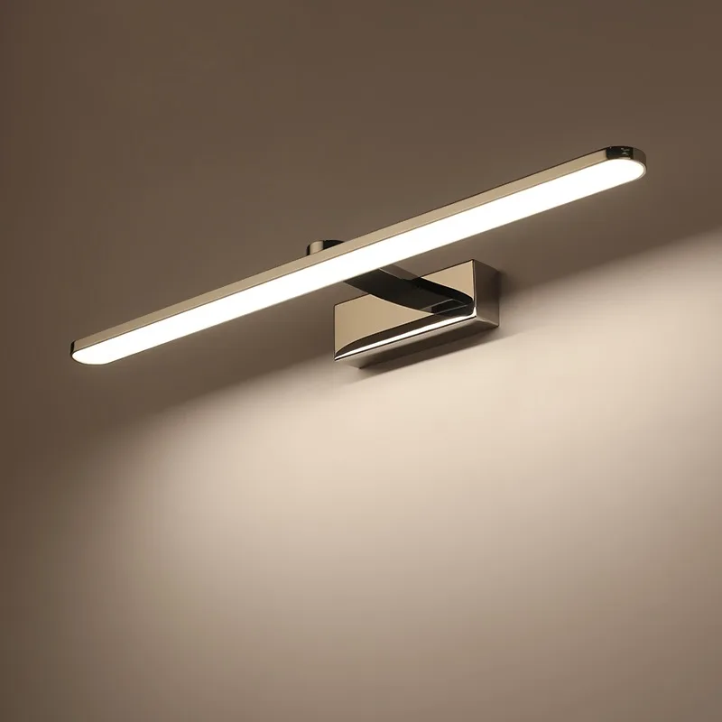 
Modern Stainless Steel LED vanity front mirror light bathroom makeup wall mounted sconces bedroom lighting fixtures 