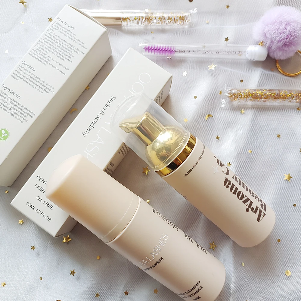 Pink Formula Custom Fragrance 60ml Foaming Lash Extension Eyelash Cleanser Private Label Logo Lash Shampoo Kit Lash Foam Cleaner
