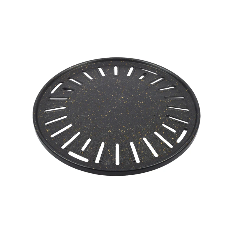 Pinniu Korean barbeque non stick roasting pans non-stick bbq grill plates round pan for restaurant charcoal gas electric grill