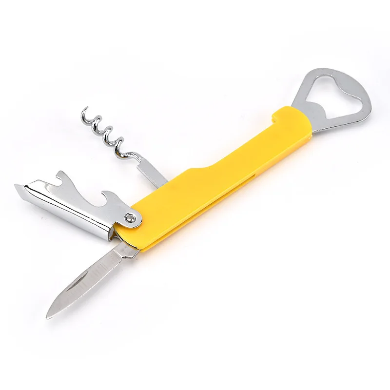 Cheap Party Gifts Multifunction Stainless Steel Plastic ABS Handle Corkscrew Wine Opener Beer Bottle Opener