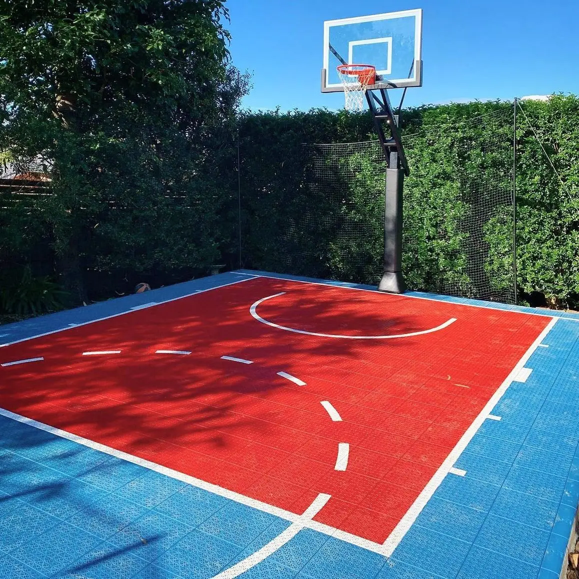 outdoor portable sport surface synthetic flooring PP interlocking flooring for 35*35 feet basketball court