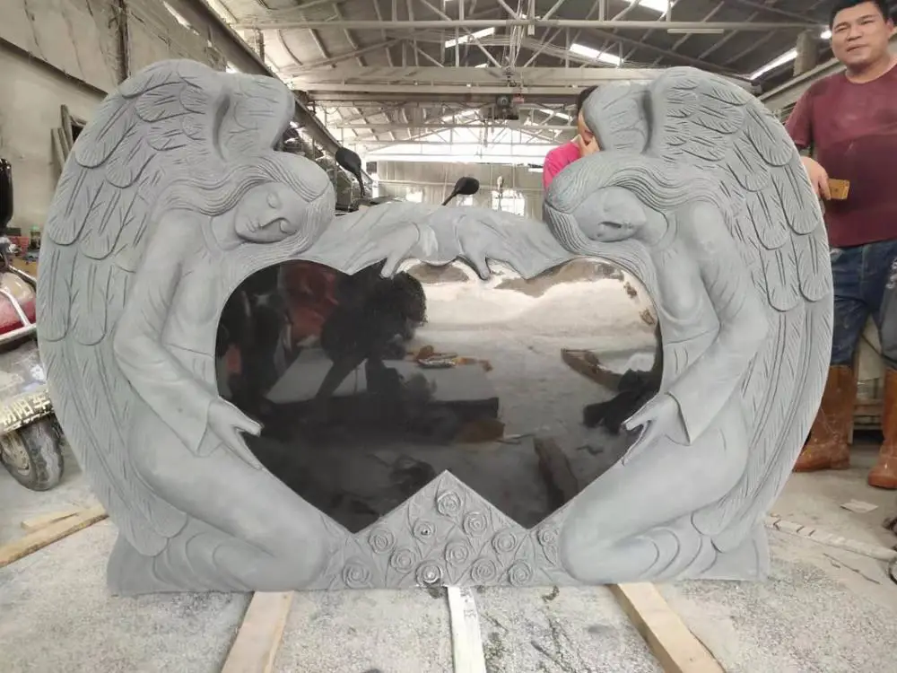 customized angel granite tombstone heart headstone granite gravestone wholesale
