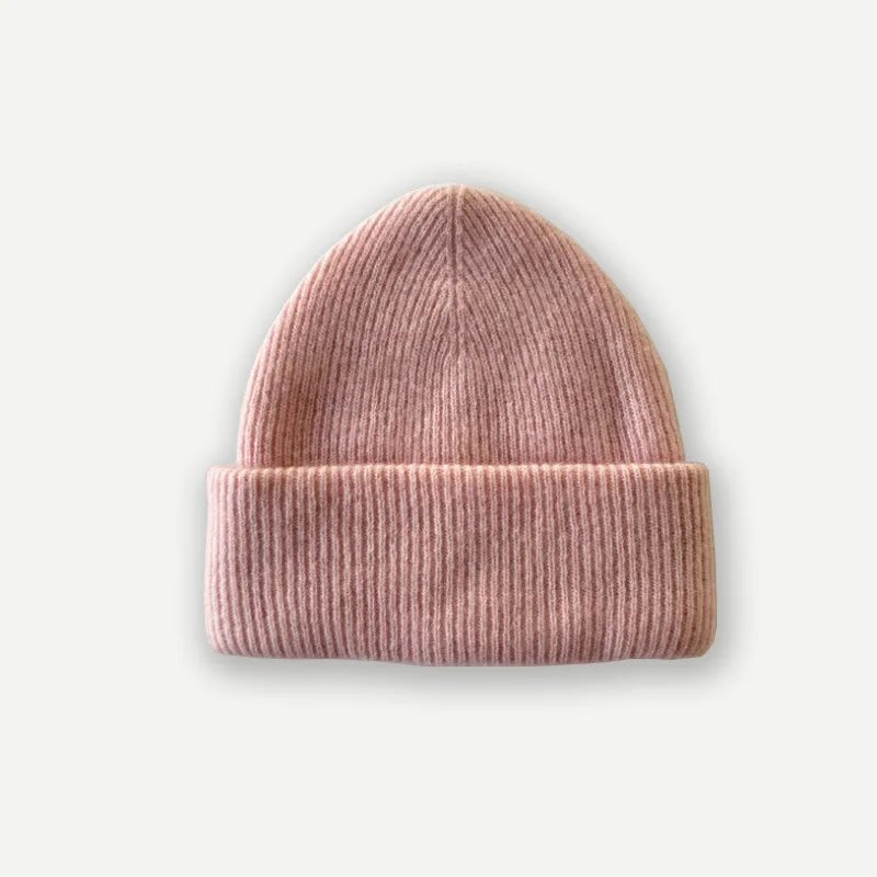 Wholesale Ribbed Striped Skully Beanie Hat with Custom Logo Unisex Men Women Luxury Fluffy Winter Long Wool Cashmere Knit Beanie