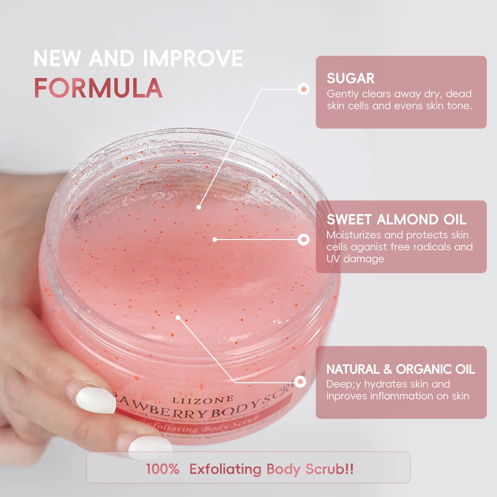 LIIZONE 100% Nature Private Label Skin Care Natural Tumeric Scrub Organic Exfoliating Brightening Sugar Turmeric Face Body Scrub