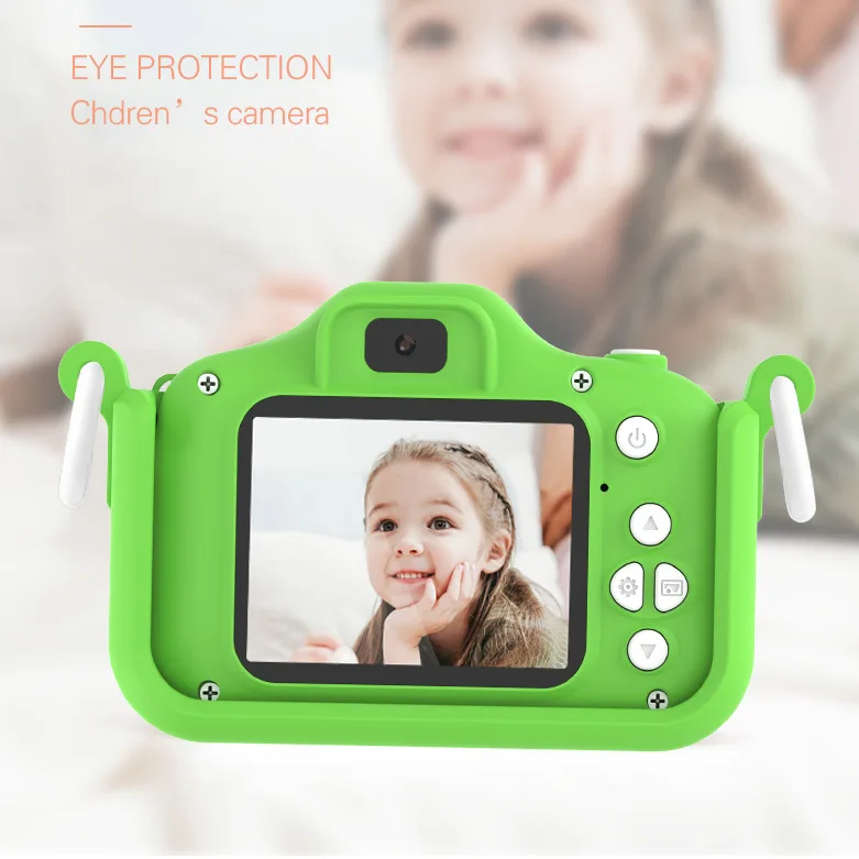 HD Digital Cameras Video Camcorder for Kids, Cute Cartoon Frog Selfie Design Portable Mini Camera for Children Birthday Gift