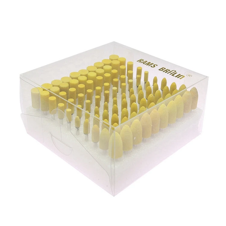 4-10mm Yellow P240 Fine Ceramic Mounted Point Polishing Bobs for Metal Plastic Wood Polishing