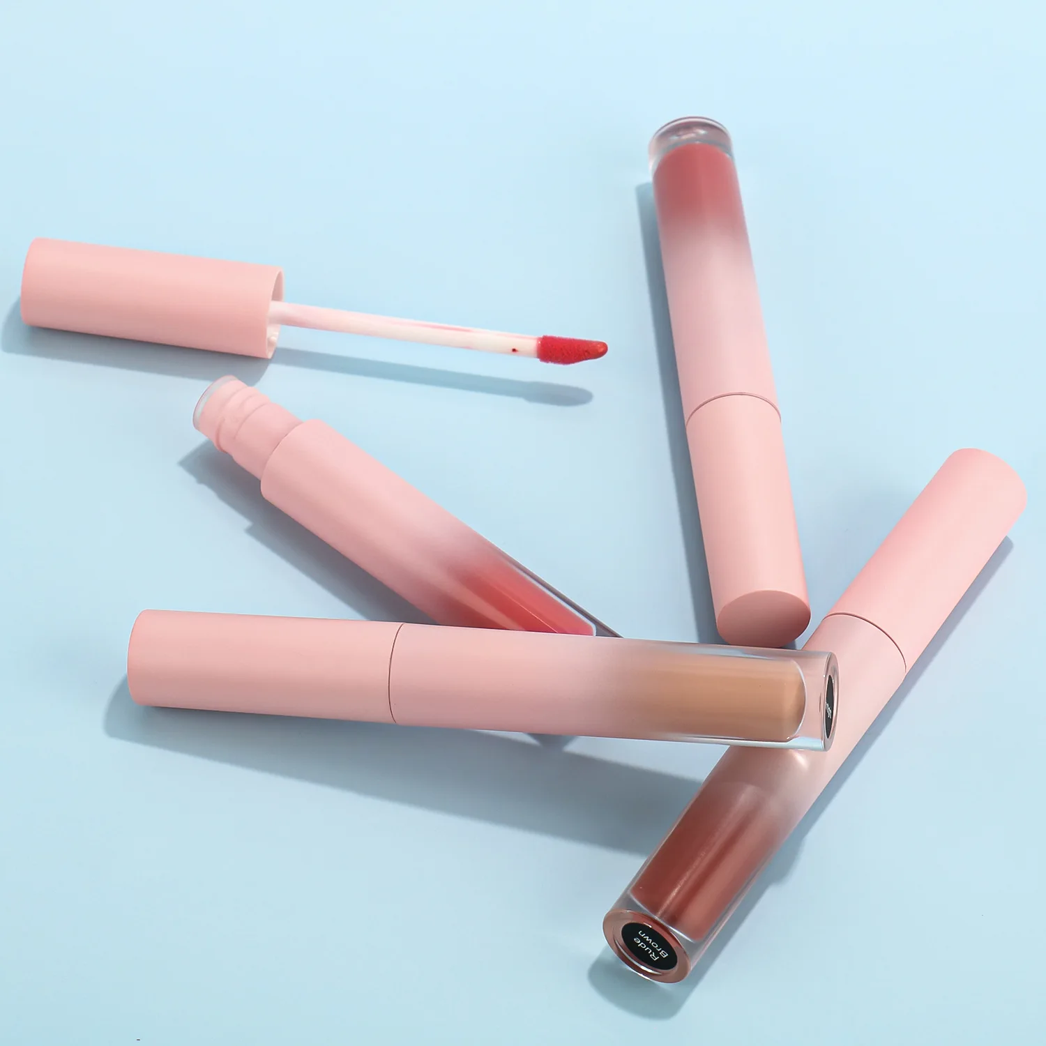 High Quality Private Label Cruelty Free Lip Stick Wow Waterproof Pink Tube Matte Lipstick Moisturizing Lip Plumper Lipgloss