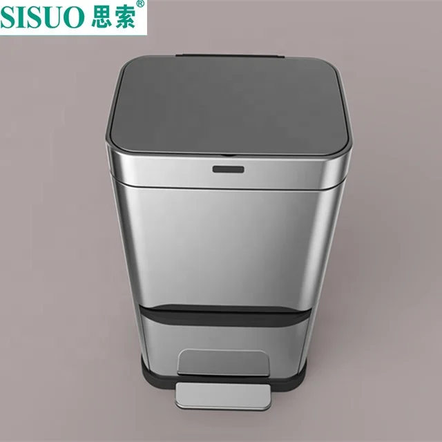 60L/70L Wholesale automatic save energy  big square drawer trash can pedal Kitchen waste bin  Office Hotel sensor dustbin