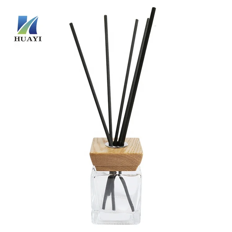 factory custom design  decorative crystals perfume bottles wood cap