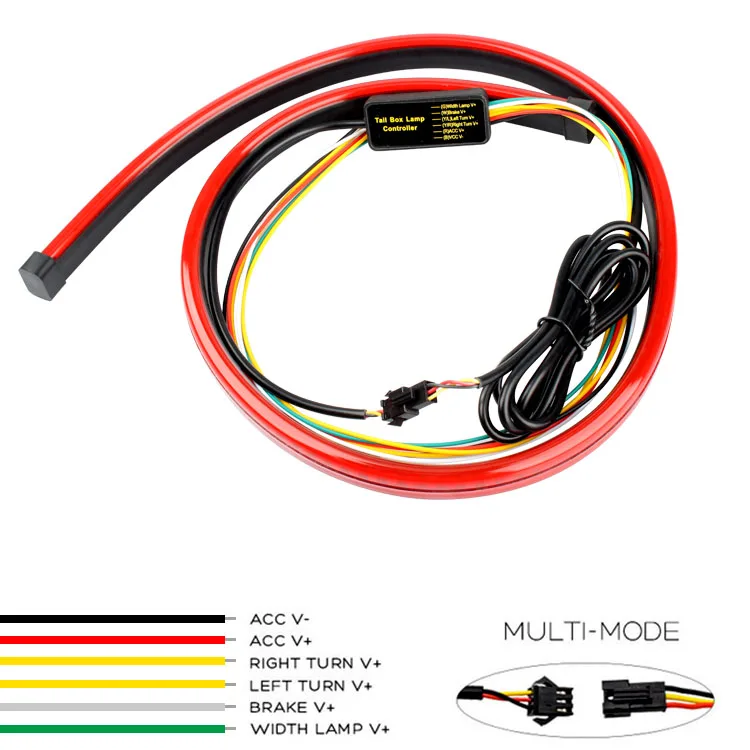 12V Car LED Strip Brake lights 90cm Rear Tail Warning Light High Mount Stop Lamp Flow Waterproof Auto Day Interior Accessories