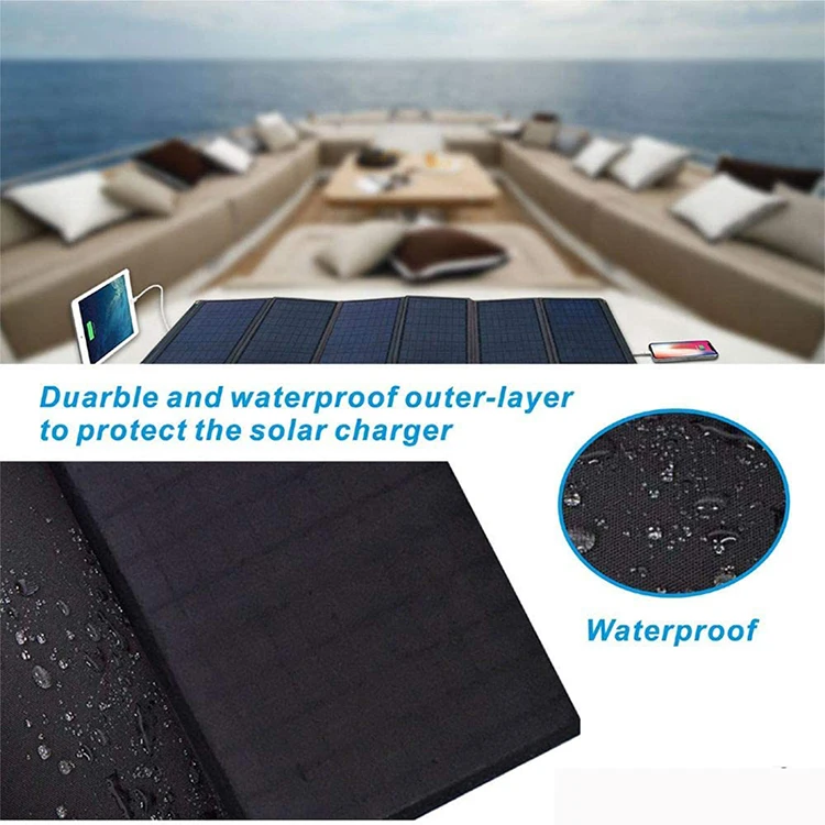 
60W Portable Folding Solar Panel Carry bag USB Folding Mobile folding solar panel charger for Travelling 