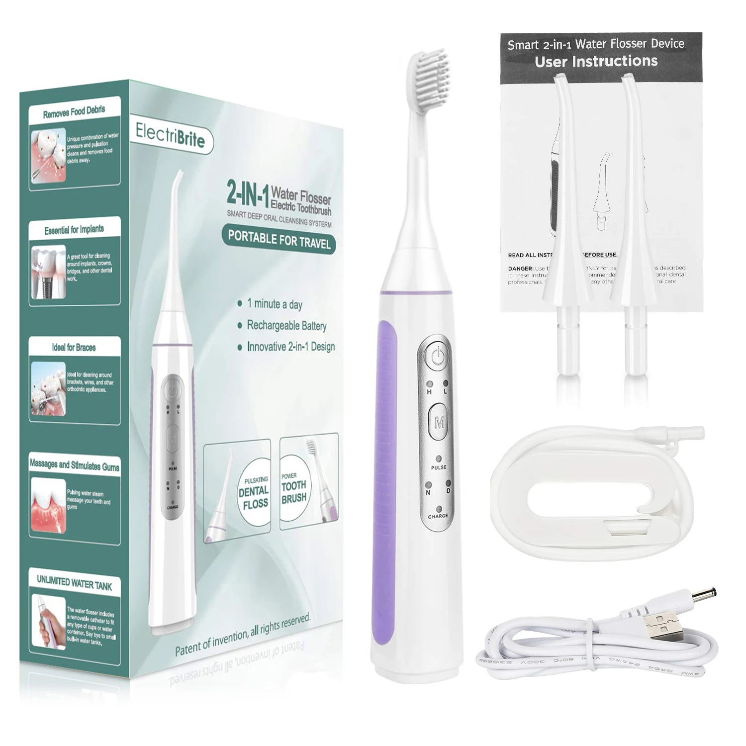 Hot Selling Electric Oral  Dental Flosser IPX7 Water Flosser with 3 Mode 120ML Oral For Teeth