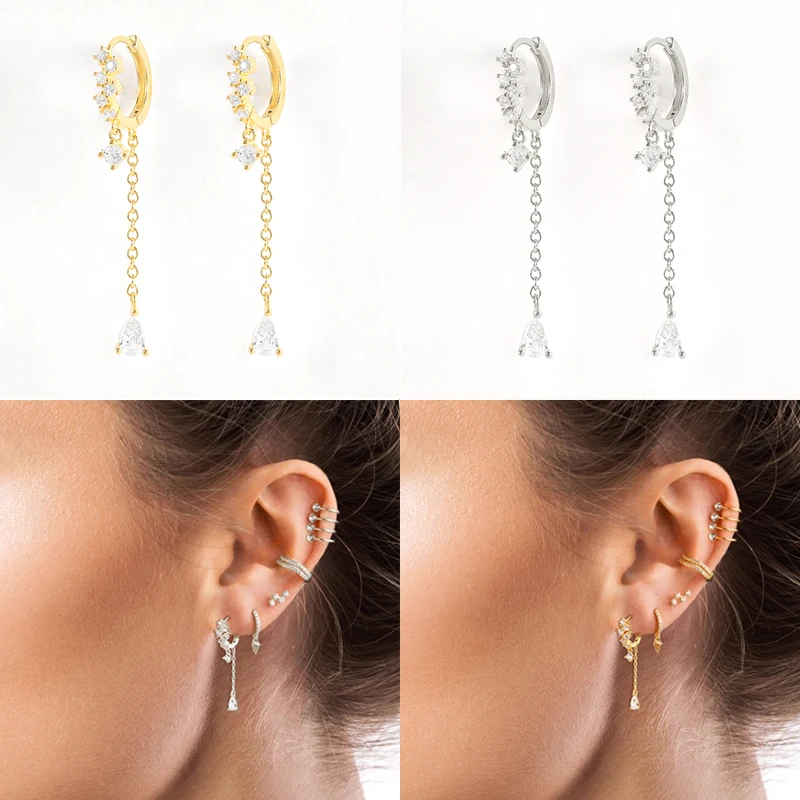 ROXI S925 sterling silver diamond gorgeous dainty huggie hoop earrings jewelry for women 2021