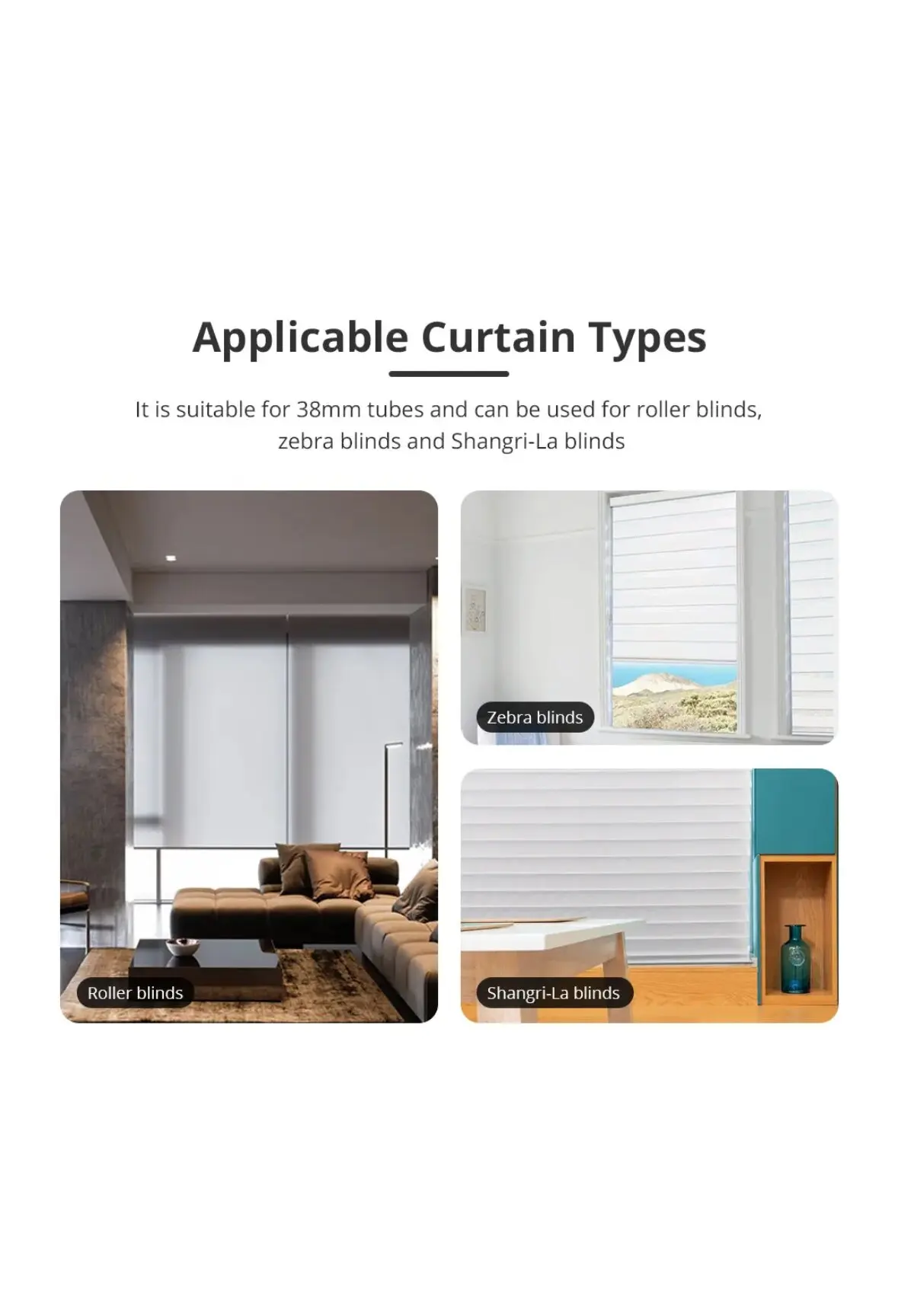 New arrival Matter Thread Smart Roller Shade Blinds Motor Built in Battery for 38mm Tube Homekit Google Home Smartthings App