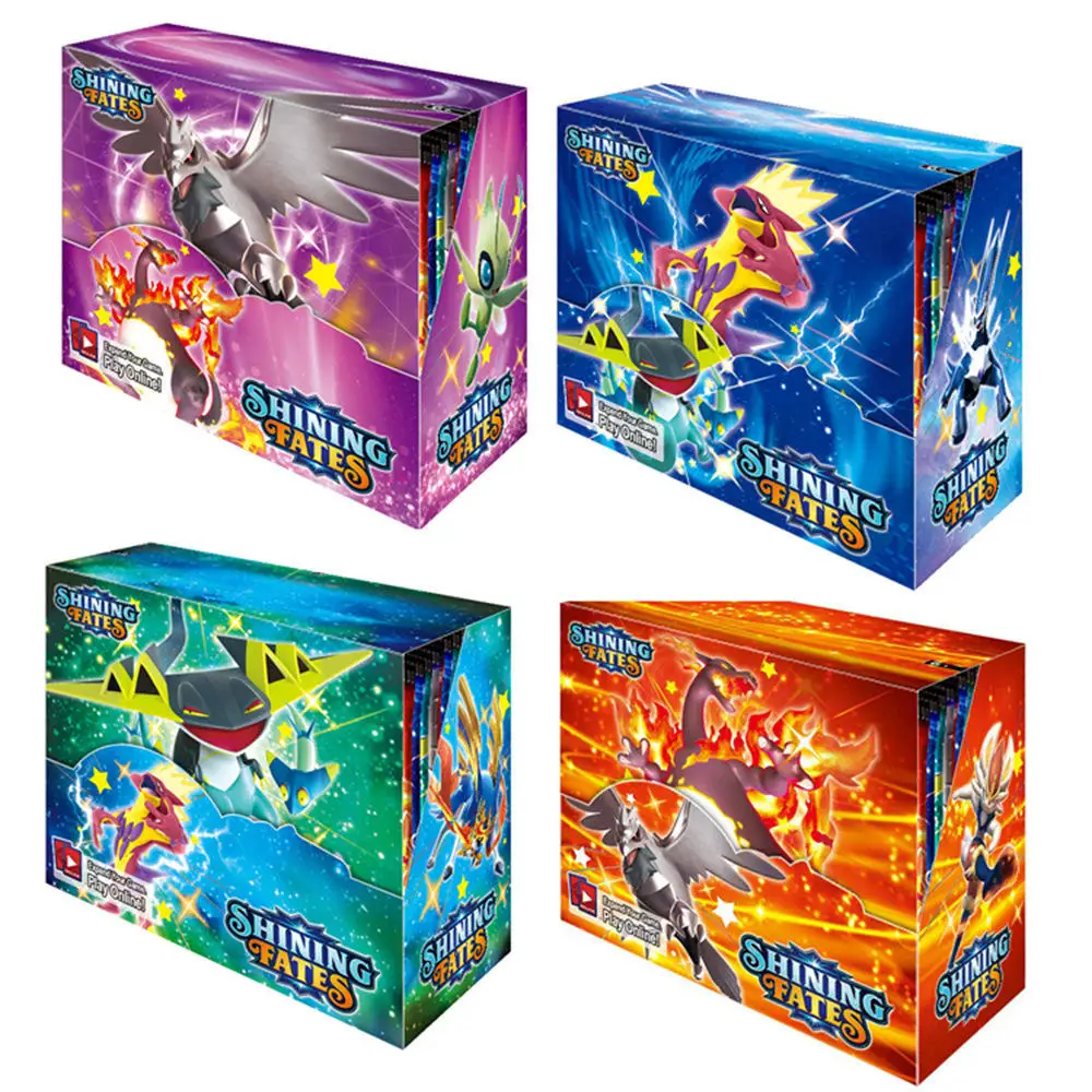 AHTEM 360 Pcs/Box English French Spanish Playing Games Pokemoned Cards Poke Mon Cards Booster Box Poke Mon Cards