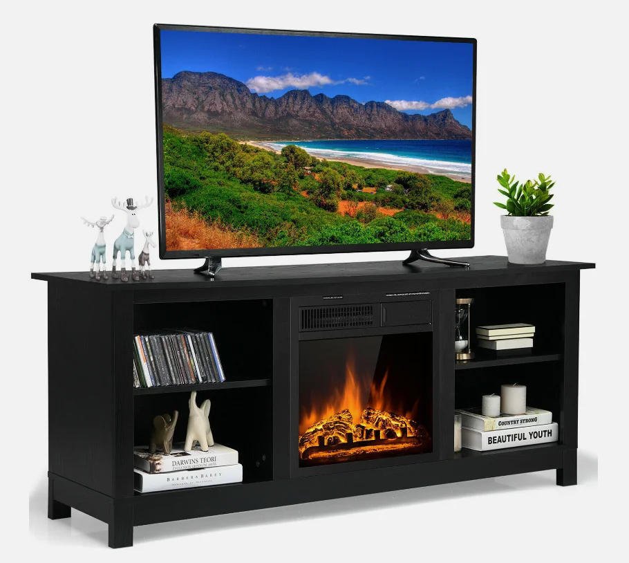Modern Design simple TV Stand and Living Room Furniture Electric Fire Place Modern TV Cabinet Stand storage coffee table