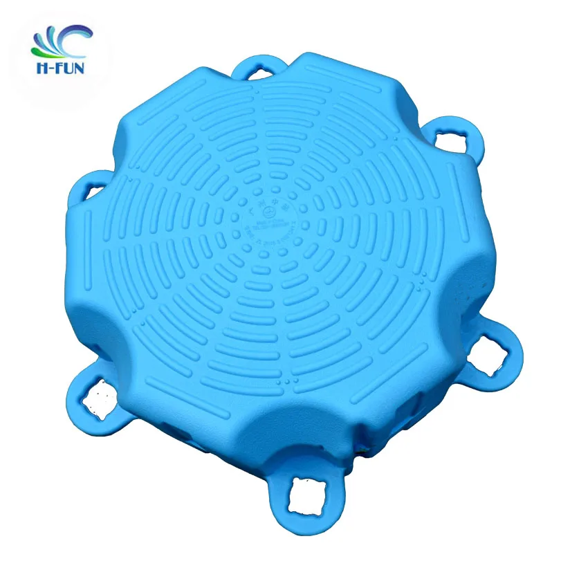Adjustable plastic floating water platform pontoon hexagonal swimming pool floating platform