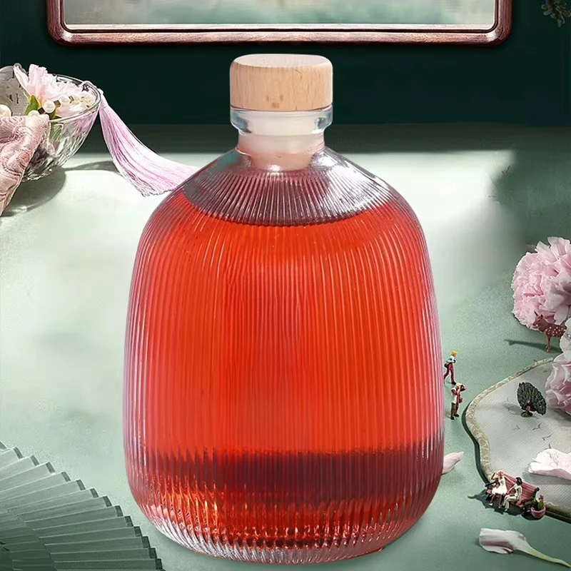 Прозрачная стеклянная бутылка для напитков 375 мл