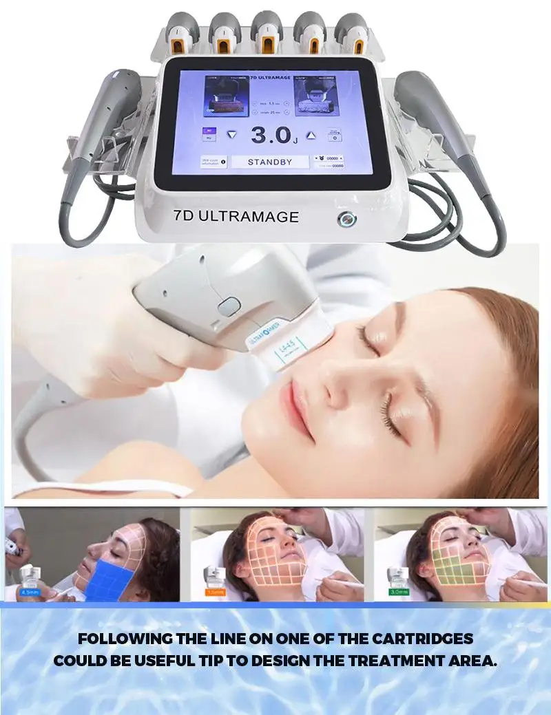 Portable 20000 shots Korea HIFU 7D Face Lifting Anti-wrinkle Machine 7d hifu Machine