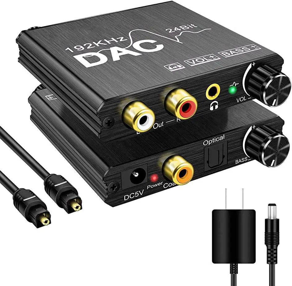 Digital SPDIF/Optical/Toslink/Coaxial to Analog Stereo L/R RCA and 3.5mm Jack Converter for PS3 PS4 DVD AppleTV Home Cinema