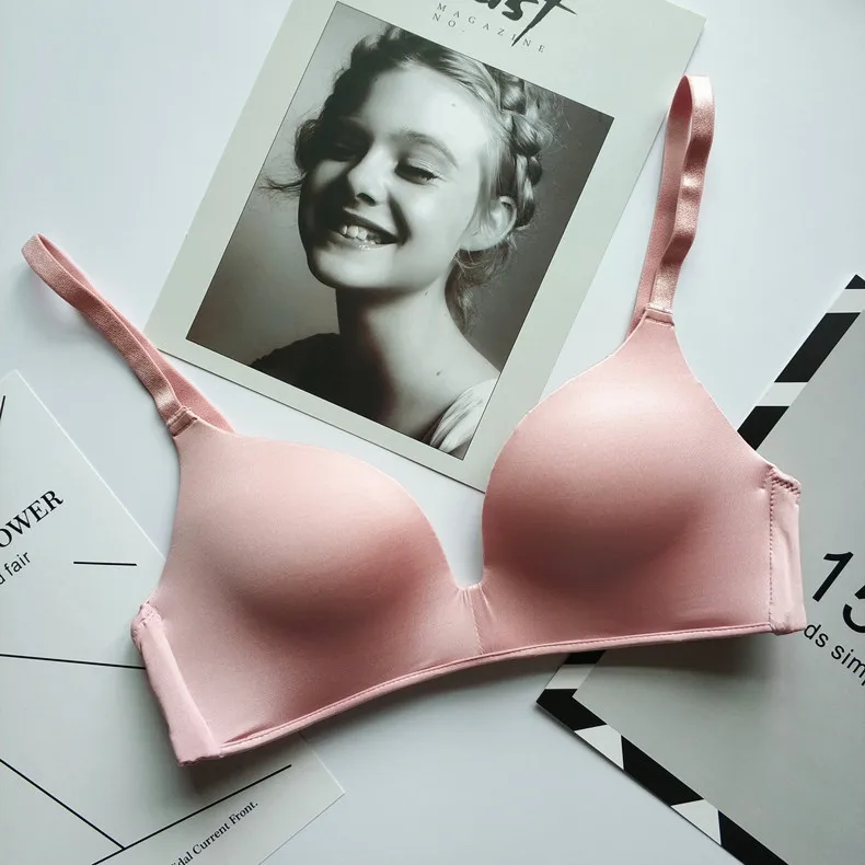 Japanese lightweight underwear without underwire women smooth simple traceless comfortable bra cover large chest
