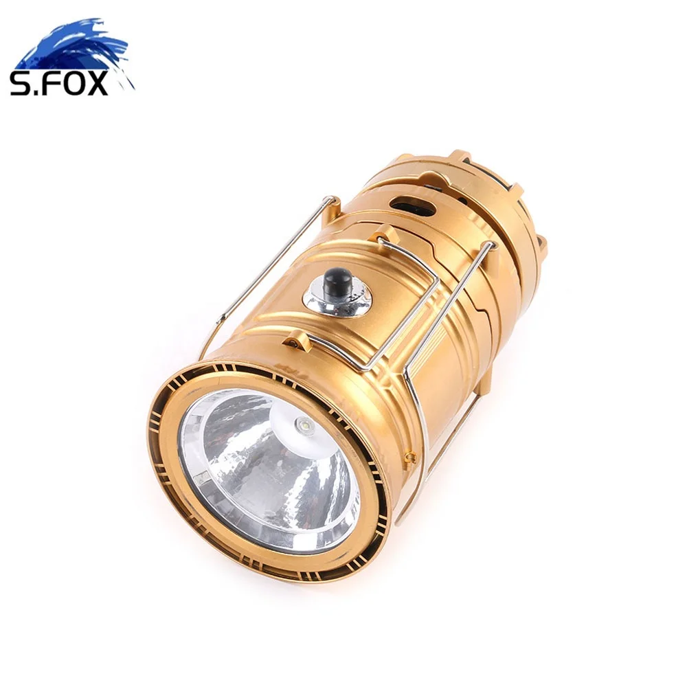 Ceiling Fan Collapsible LED Light Outdoors Tent Lamp Solar Camping Lantern