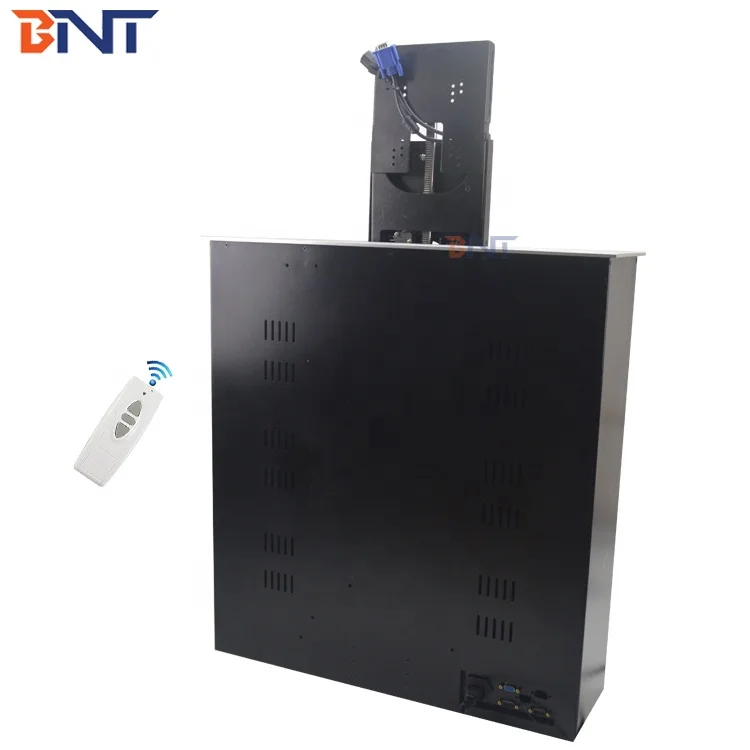 Smart lifting mechanism conference desk motorized computer monitor lift