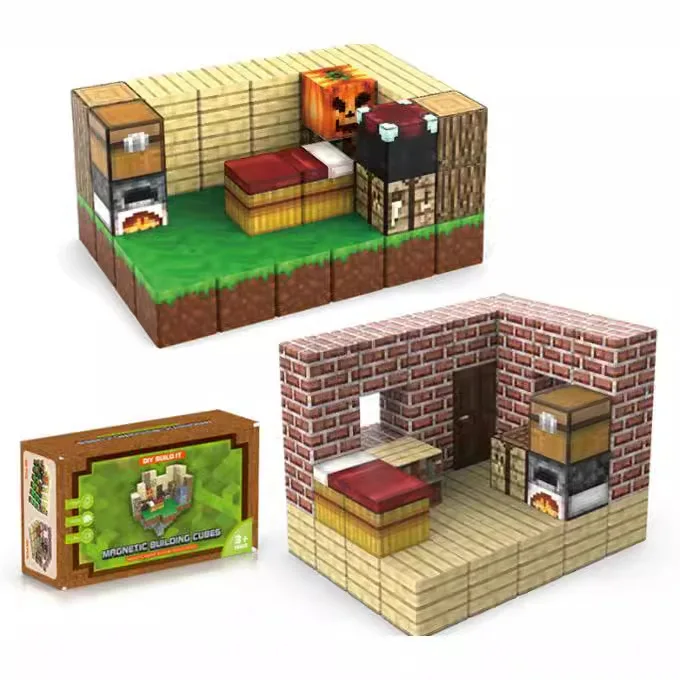 Kids Toys Magnetic Building Cubes Mine World With Magnetic Building Cubes Toys For Kids 3+