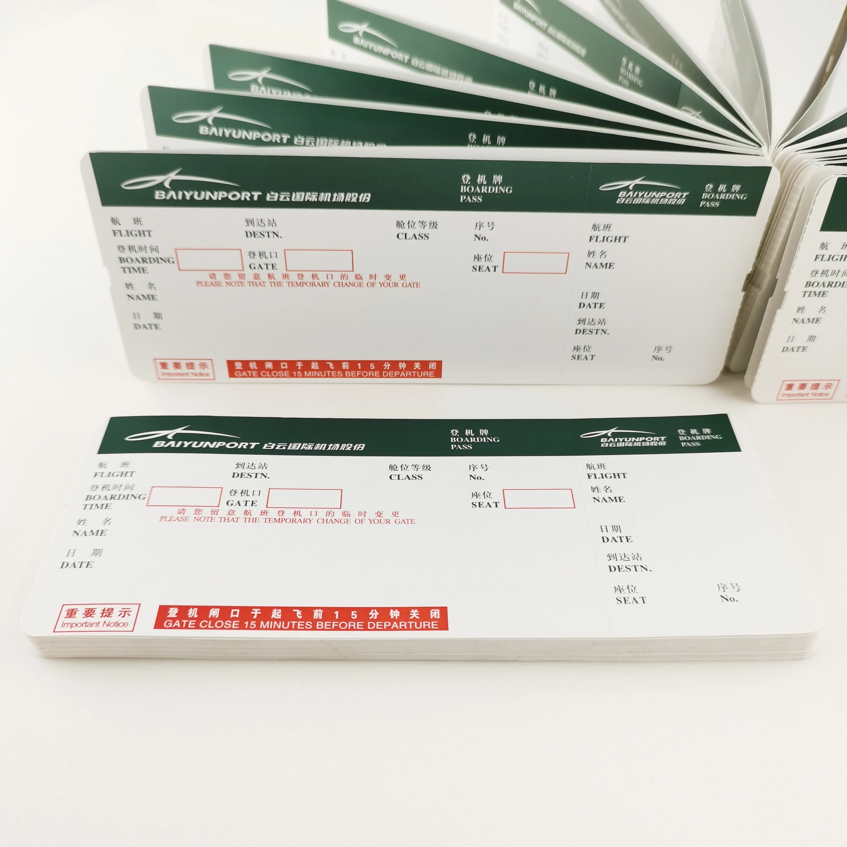 Airline Ticket Thermal Paper Boarding Pass Offset Printing Fancy Paper Coated Paper