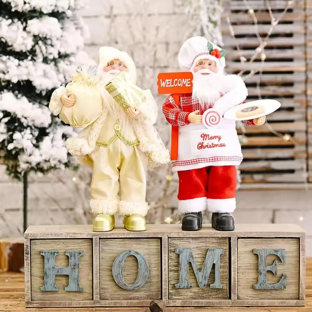 Christmas Decoration Supplies Ornament Standing Santa Clause Xmas Ornaments Christmas Doll Decoration Gifts