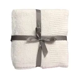 High Quality brushed polyester knitting fabric for blanket chunky knit blanket organic baby knit