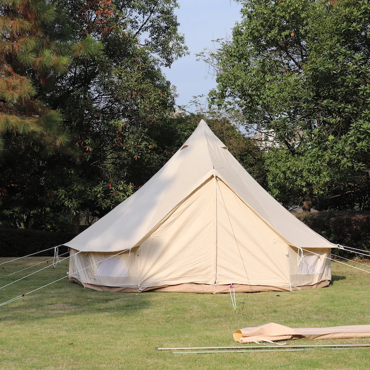 2023 New Style Yurt Mongolian Luxury Glamping Cotton Canvas Bell Tent 5M Camping Outdoor