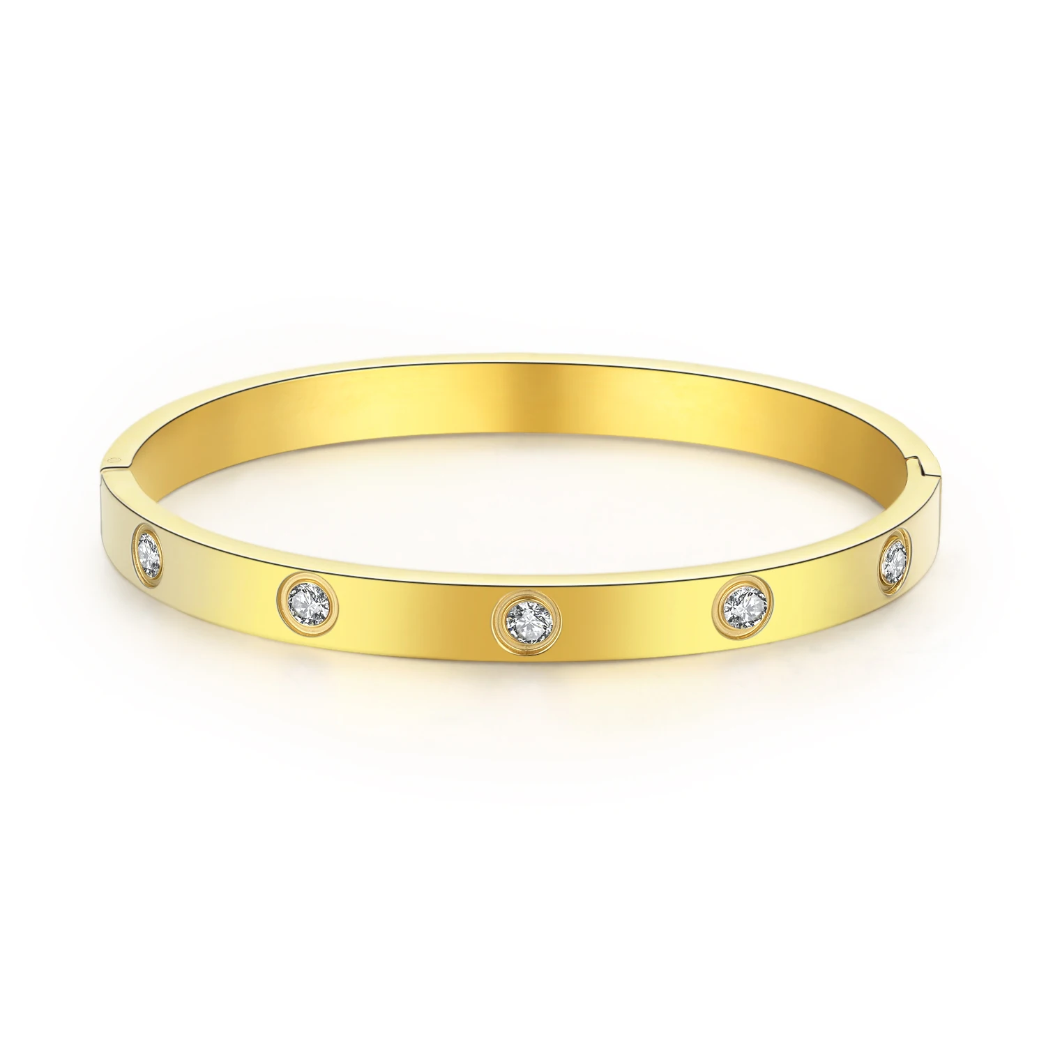 Luxury Brand Crystals Love Bangle Cubic Zirconia Bracelets Couple Jewelry Stainless Steel nail bracelet