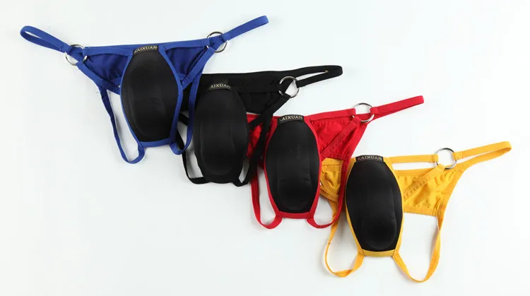 Мужские трусы, сексуальное нижнее белье, стринги, джоки с протектором для пениса
