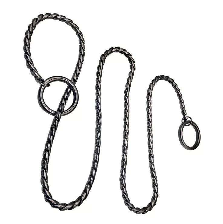 2022 Hot Sale Dog Chain Choker Solid Brass Copper Snake Choke P Rose Gold Training Dog Leash