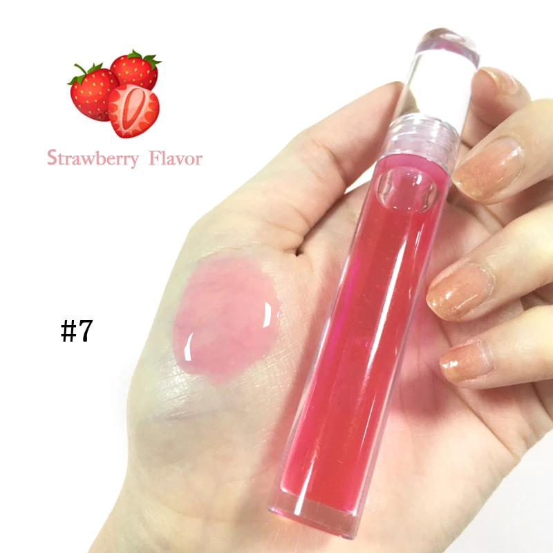 2021 Gradual Change Tube Lip Oil OEM Private Label Wholesale Lip Oil Moisturizing Pumper  Fruit