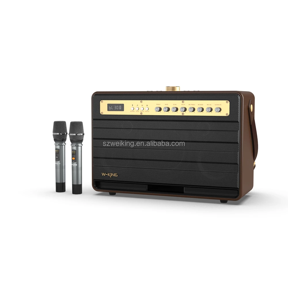 W-KING K6L беспроводной микрофон караоке функция Bluetooth бумбокс с аккумуляторной батареей и гитарным входом