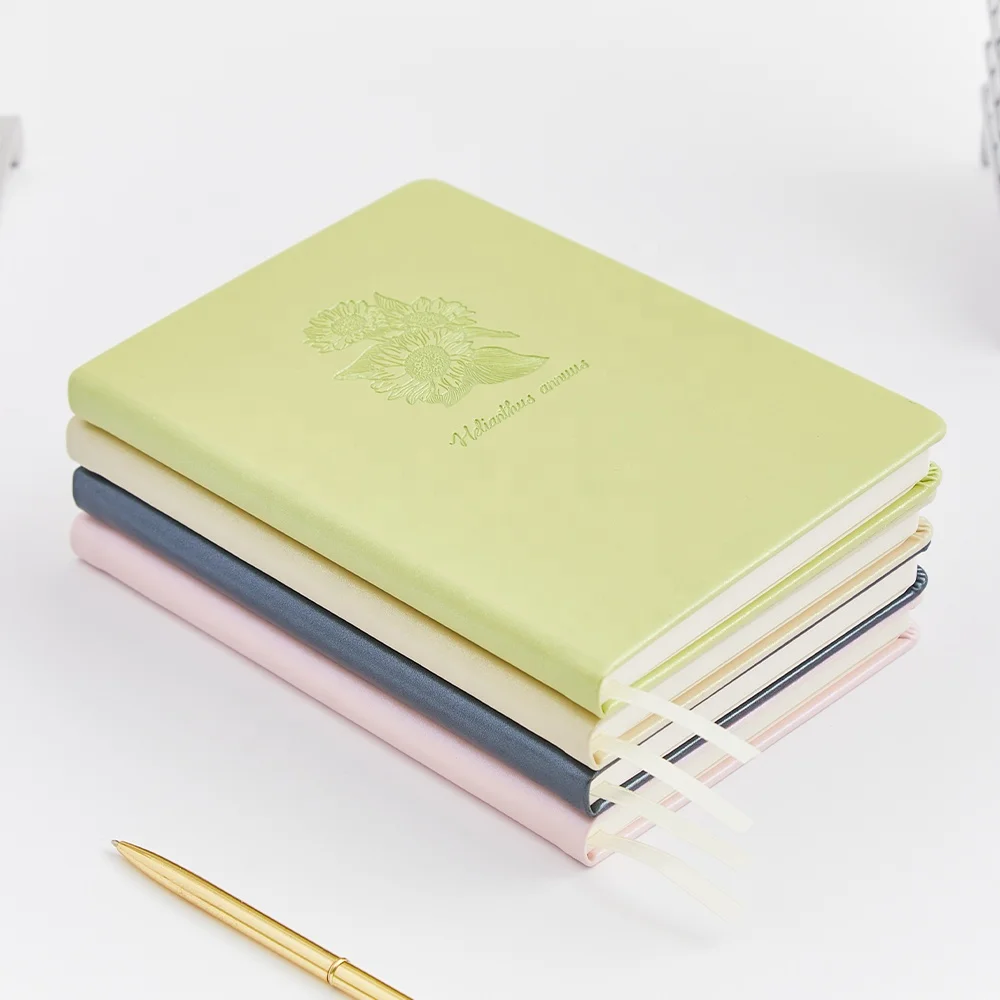 Custom luxury hard cover leather diary book notebook manufacturer a5 notebooks customizable journal for students school