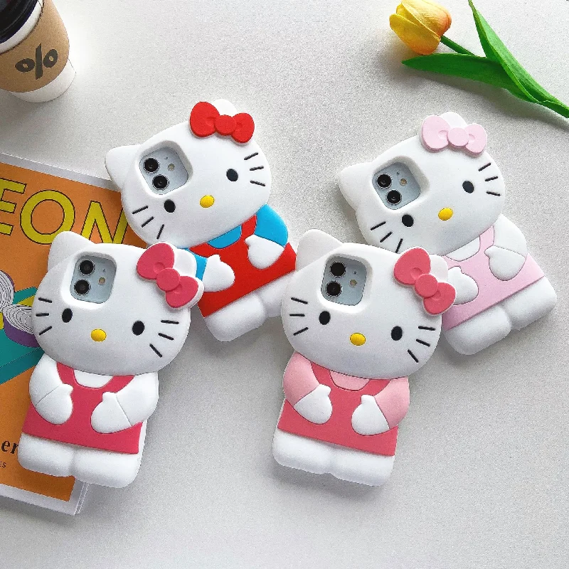 Amazon Hot Selling Hello Kitty Silicone Phone Case For Girls Favorite Cute Design Iphone 15pro 13 14promax 11 12 Xsmax7p