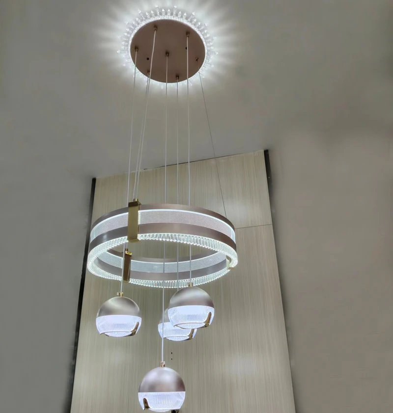 Newest indoor luxury LED pendant light gold LED hanging lamp home Nordic style modern Acrylic chandelier(2598-4P)