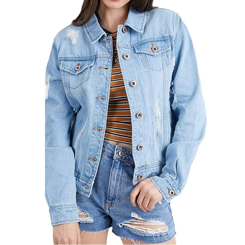 Fashion Women Jacket Oem Casual Denim Jacket Womens