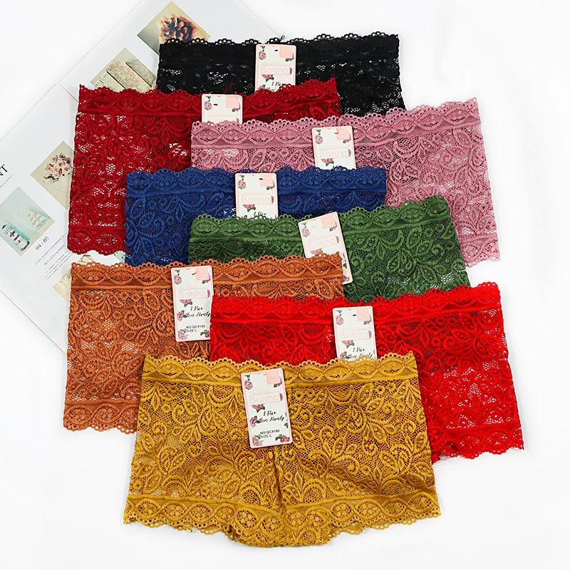 Factory Customization direct sale Ladies Sexy Lace embroidered boxer shorts brief underwear for women