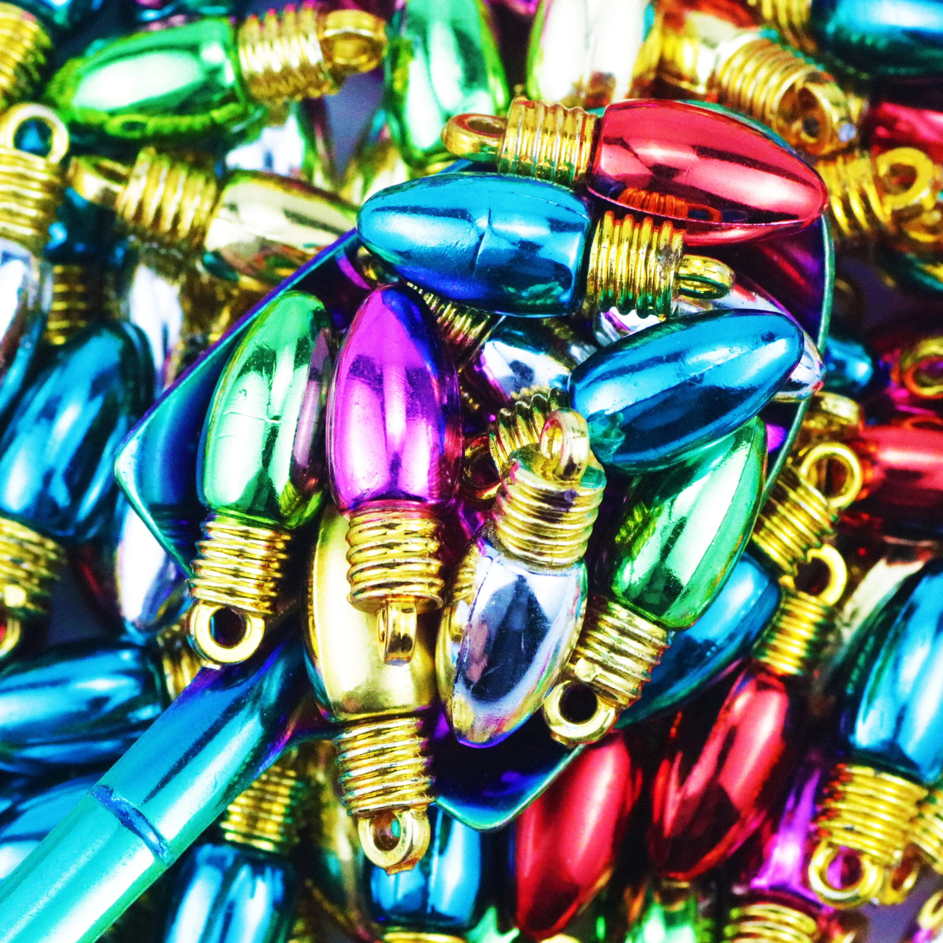 Colorful Christmas Lamp Bulb for Slime Filler Clay Crafts